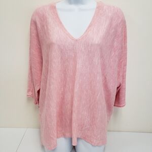 Kate & Sam Pink Lightweight Vneck Sweater Womens Size XL